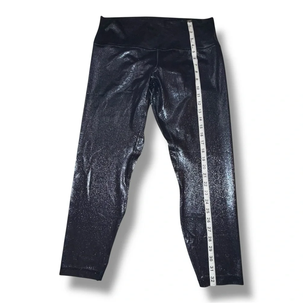 LULULEMON Align Ribbed High Rise Leggings 25” - Foil Print Black Night 14
